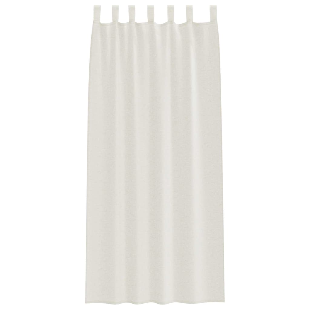 Voile Curtain with Curtains 2 pcs Cream 245 x 140 cm Polyester