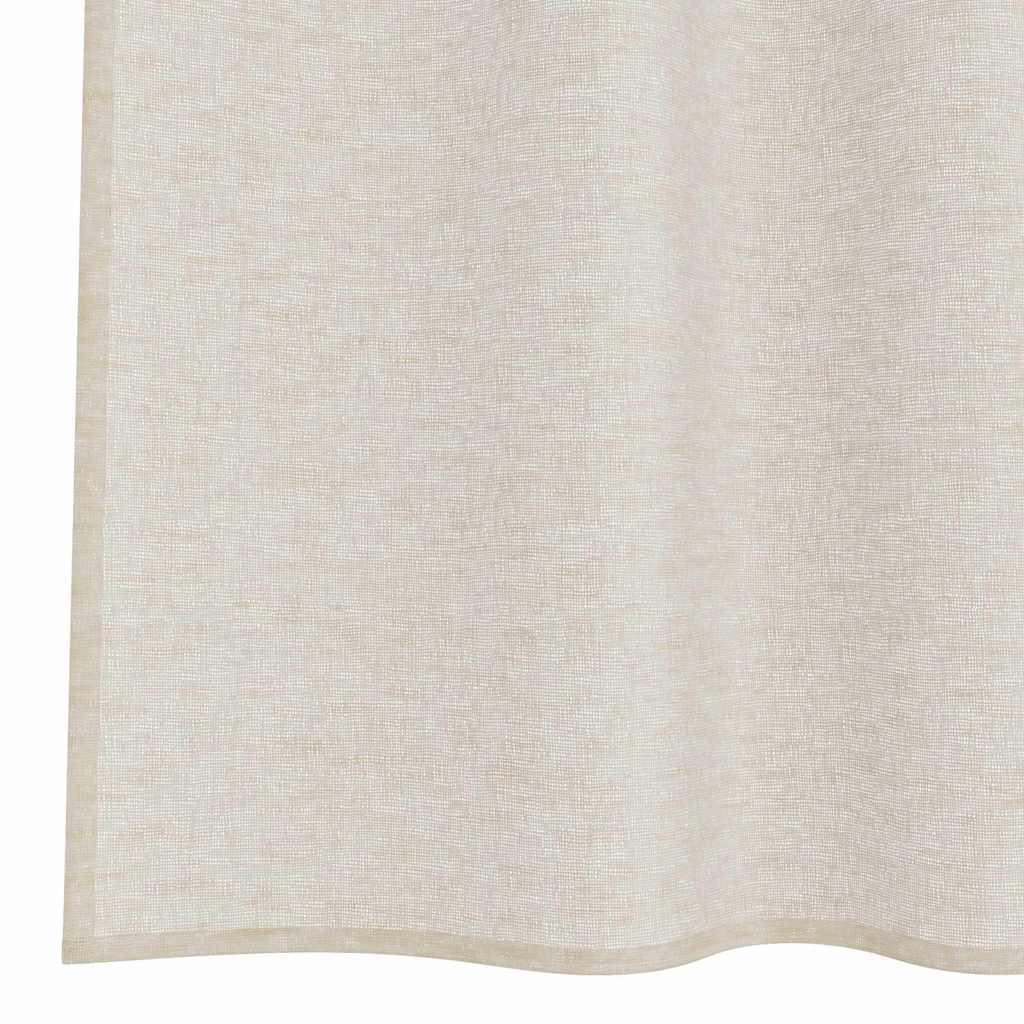 Voile Curtain with Curtains 2 pcs Sand 225 x 140 cm Polyester