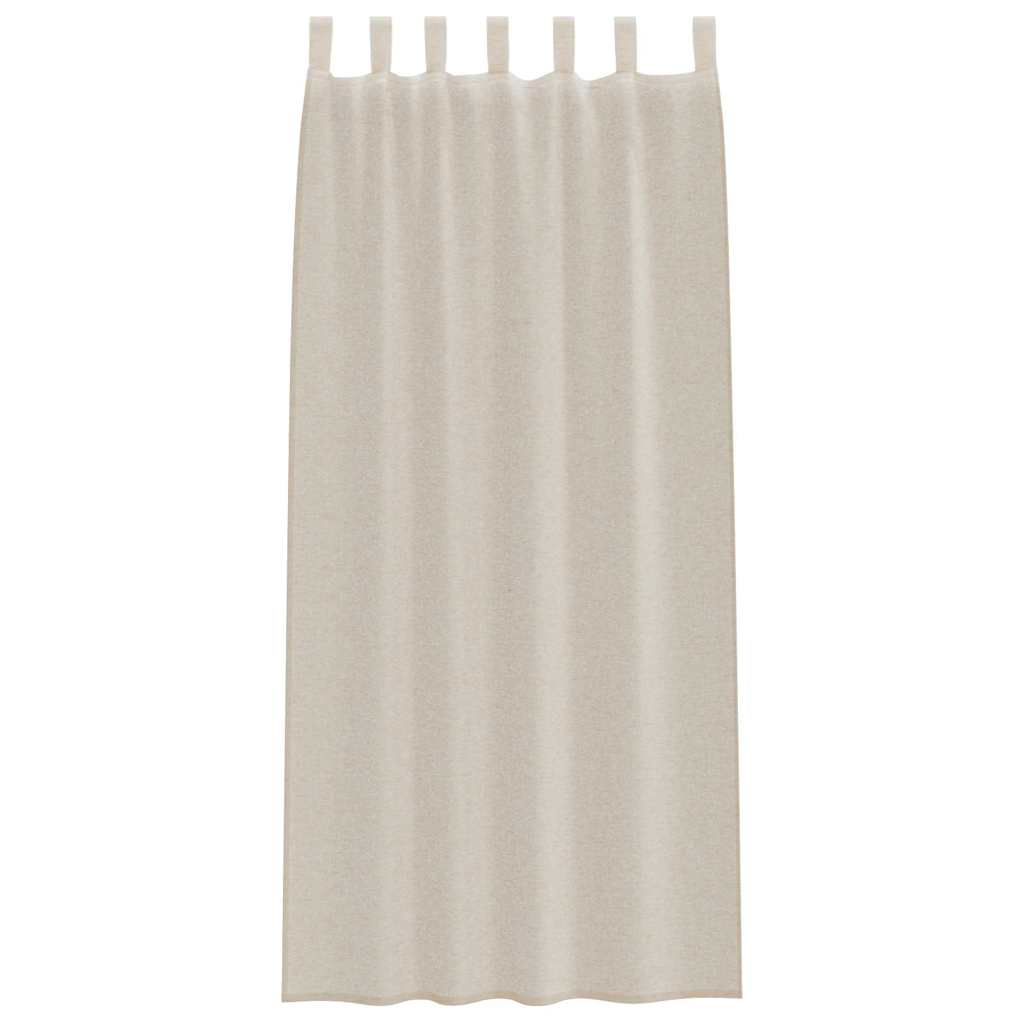 Voile Curtain with Curtains 2 pcs Sand 225 x 140 cm Polyester