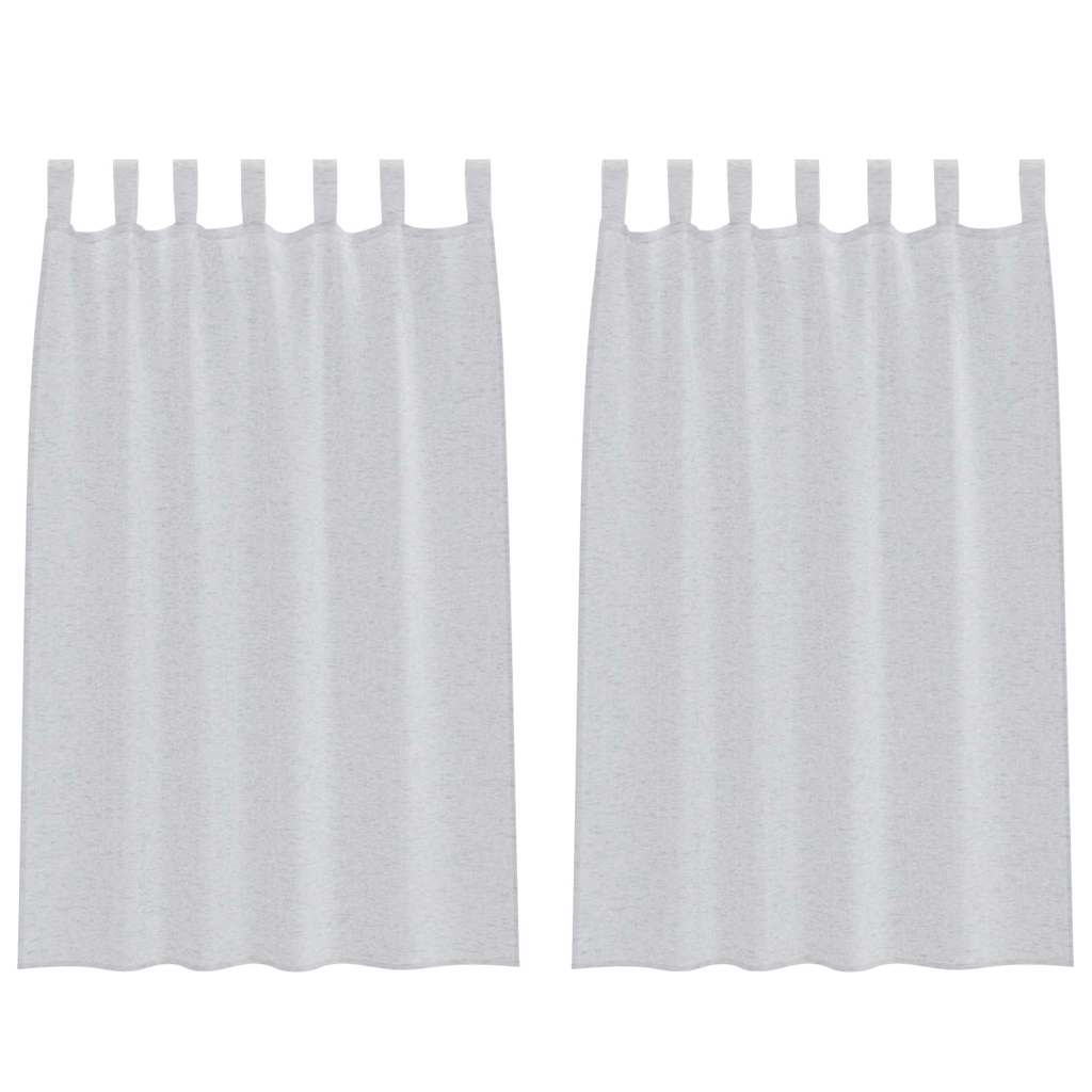 Voile Curtain 2 pcs Light Grey 175 x 140 cm Polyester