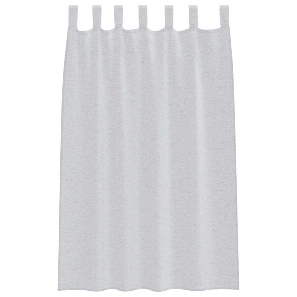 Voile Curtain 2 pcs Light Grey 175 x 140 cm Polyester