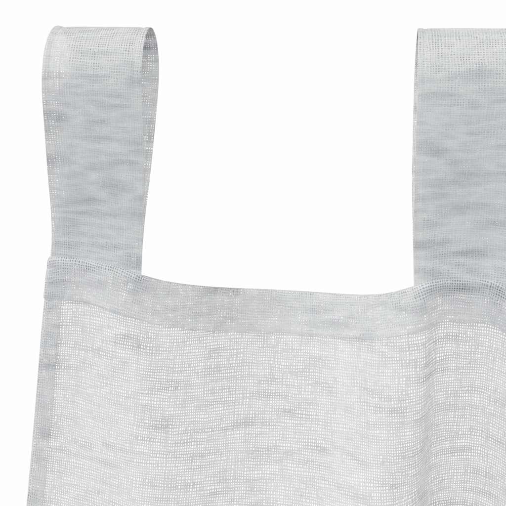 Voile Curtain 2 pcs Light Grey 225 x 140 cm Polyester