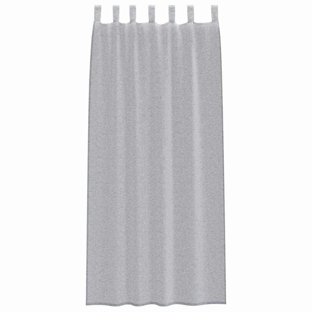 Voile Curtain 2 pcs Dark Grey 245 x 140 cm Polyester