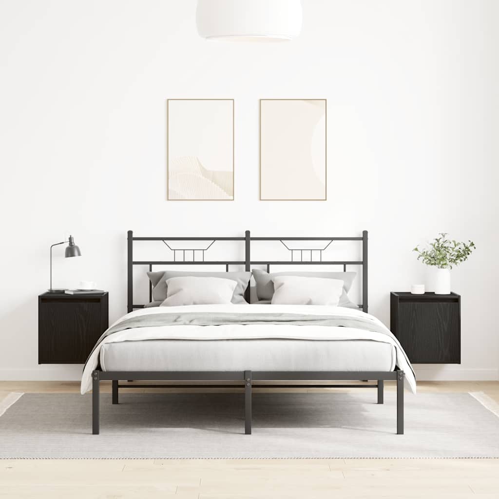 vidaXL Wall-Mounted Bedside Cabinets 2 pcs Black 38x34x40 cm