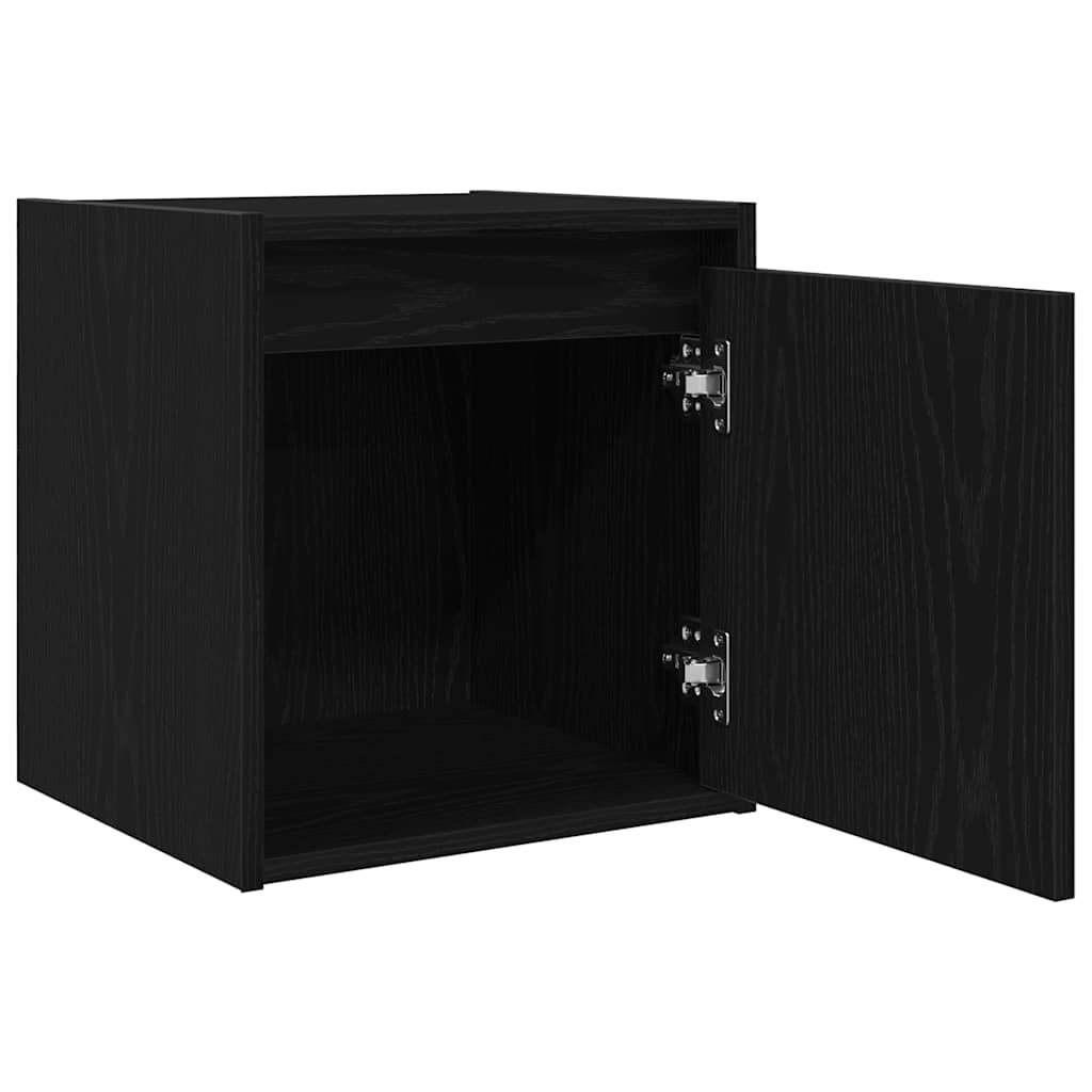 vidaXL Wall-Mounted Bedside Cabinets 2 pcs Black 38x34x40 cm