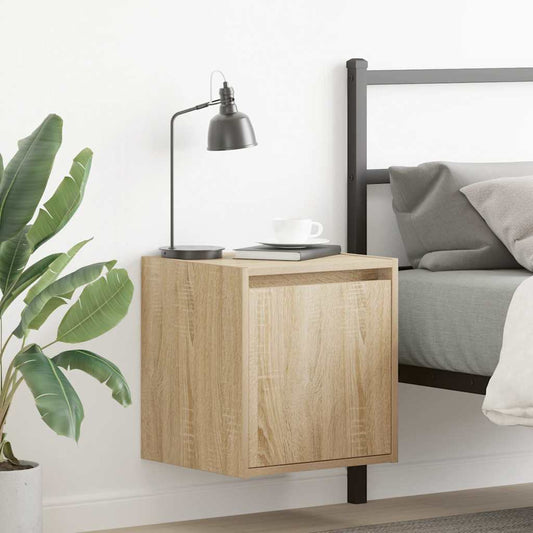 vidaXL Wall-Mounted Bedside Cabinet Sonoma Oak 38x34x40 cm