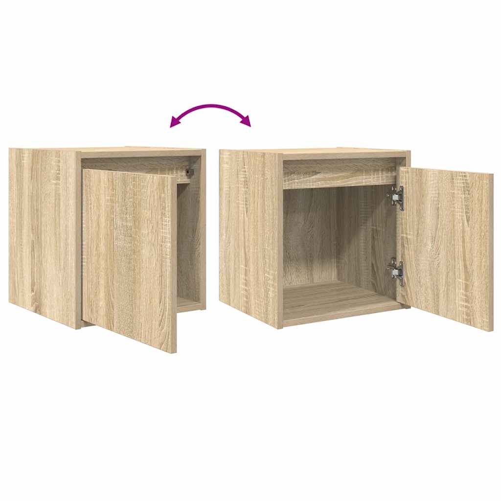 vidaXL Wall-Mounted Bedside Cabinets 2 pcs Sonoma Oak 38x34x40 cm