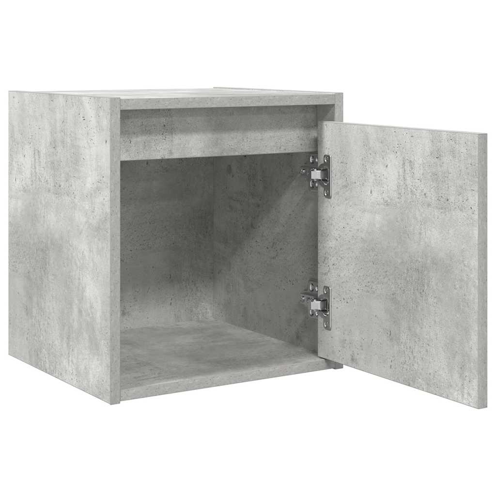 vidaXL Wall-Mounted Bedside Cabinet Concrete Grey 38x34x40 cm