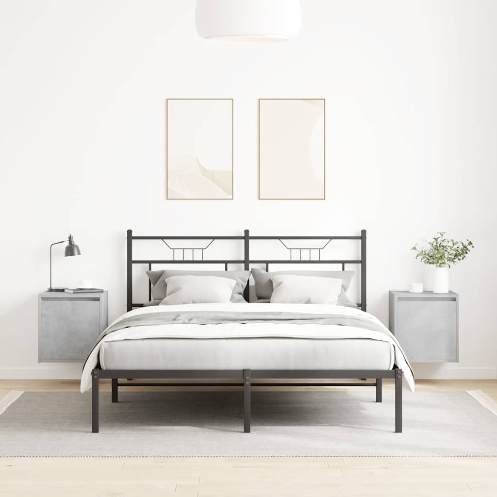 vidaXL Wall-Mounted Bedside Cabinets 2 pcs Concrete Grey 38x34x40 cm