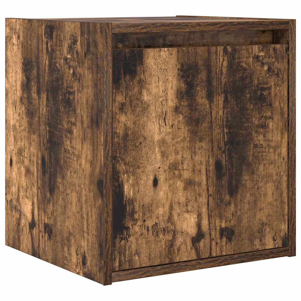 vidaXL Wall-Mounted Bedside Cabinet Smoked Oak 38x34x40 cm