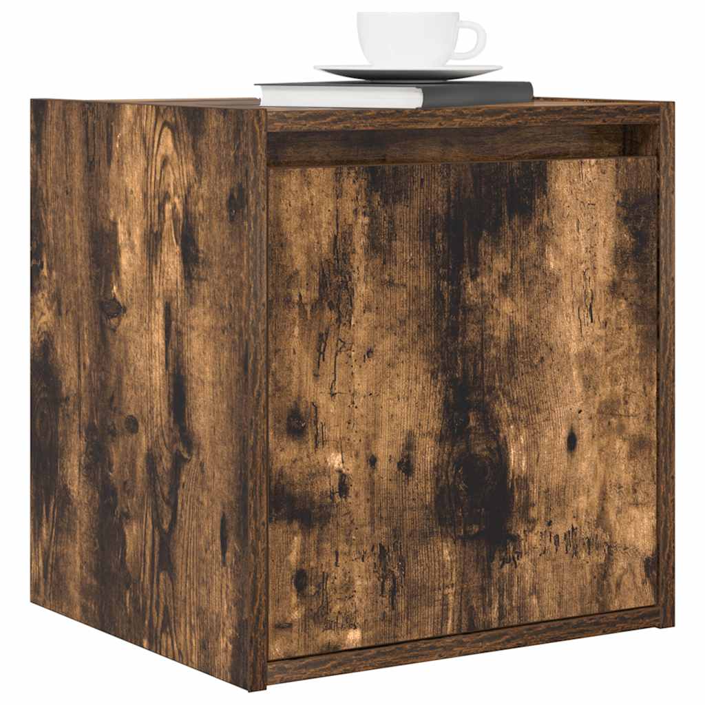 vidaXL Wall-Mounted Bedside Cabinet Smoked Oak 38x34x40 cm