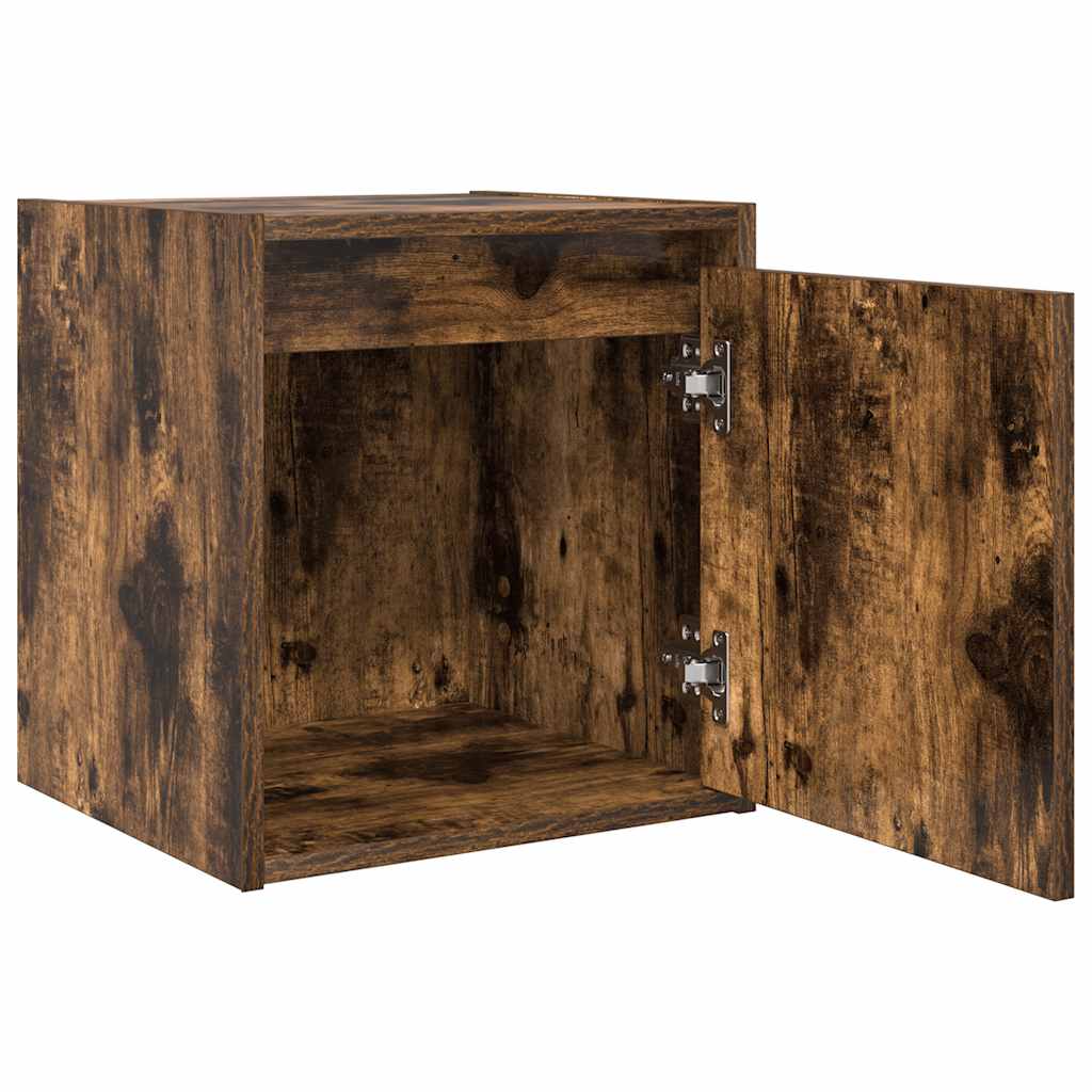 vidaXL Wall-Mounted Bedside Cabinet Smoked Oak 38x34x40 cm