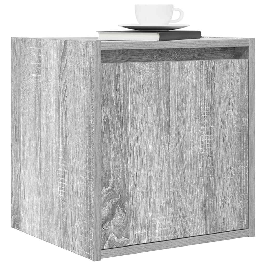 vidaXL Wall-Mounted Bedside Cabinet Grey Sonoma 38x34x40 cm