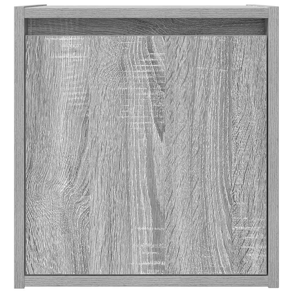 vidaXL Wall-Mounted Bedside Cabinet Grey Sonoma 38x34x40 cm