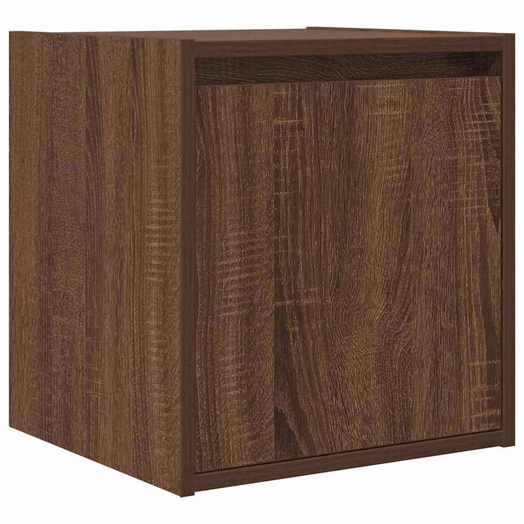 vidaXL Wall-Mounted Bedside Cabinet Brown Oak 38x34x40 cm