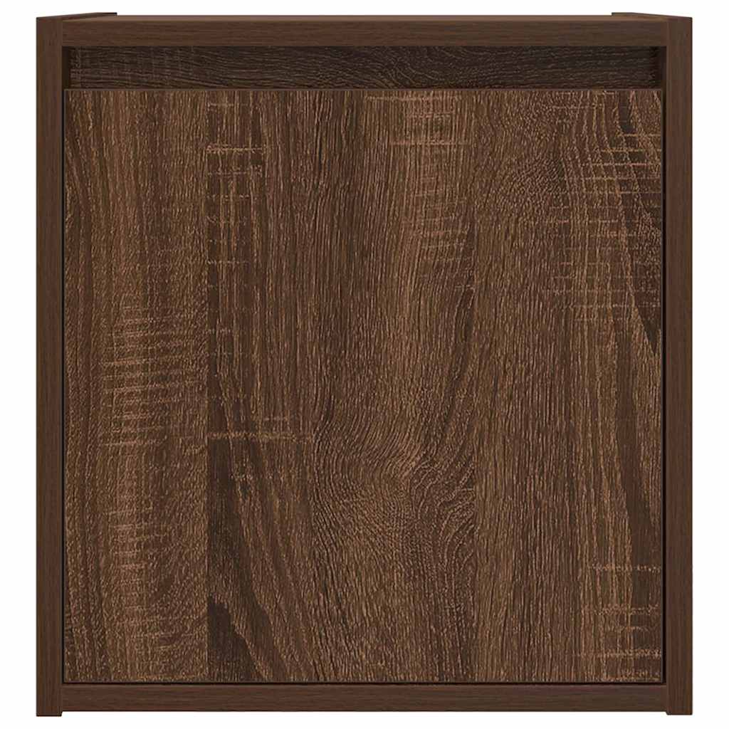 vidaXL Wall-Mounted Bedside Cabinet Brown Oak 38x34x40 cm