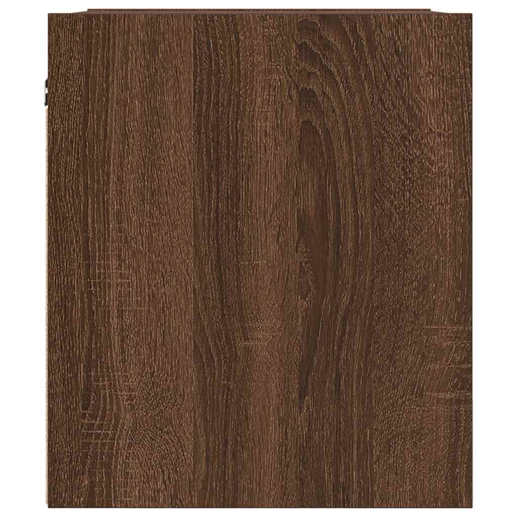 vidaXL Wall-Mounted Bedside Cabinet Brown Oak 38x34x40 cm