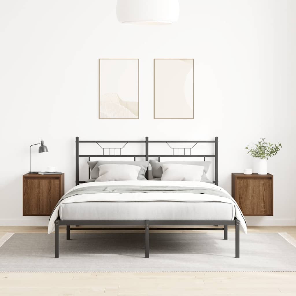 vidaXL Wall-Mounted Bedside Cabinets 2 pcs Brown Oak 38x34x40 cm