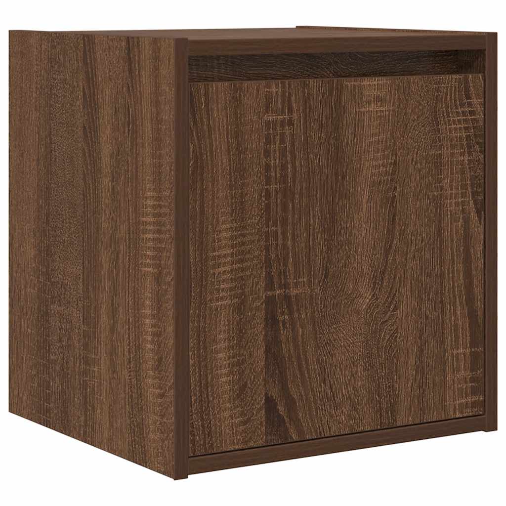 vidaXL Wall-Mounted Bedside Cabinets 2 pcs Brown Oak 38x34x40 cm