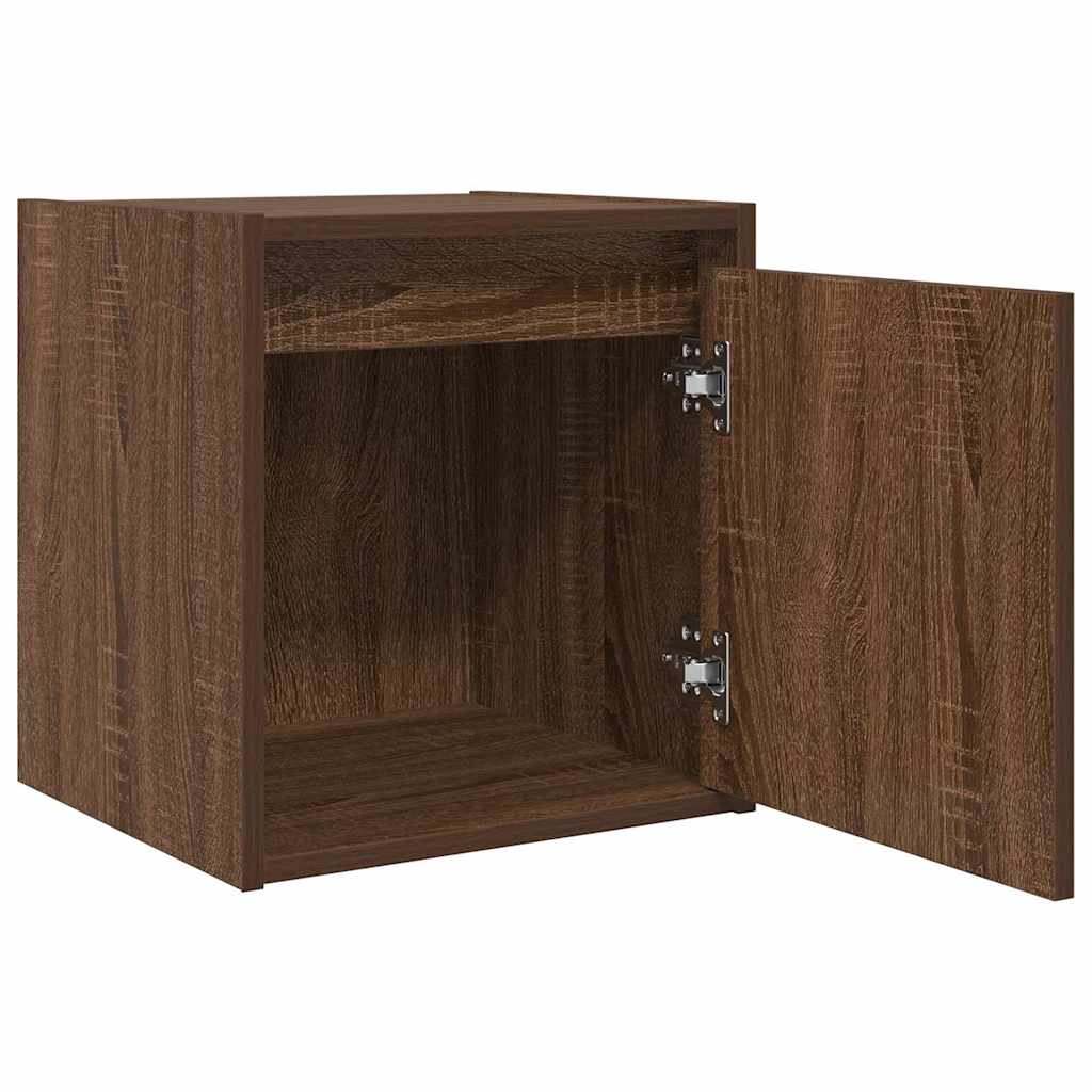 vidaXL Wall-Mounted Bedside Cabinets 2 pcs Brown Oak 38x34x40 cm