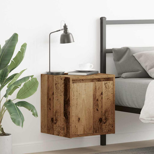 vidaXL Wall-Mounted Bedside Cabinets 2 pcs Old Wood 38x34x40 cm