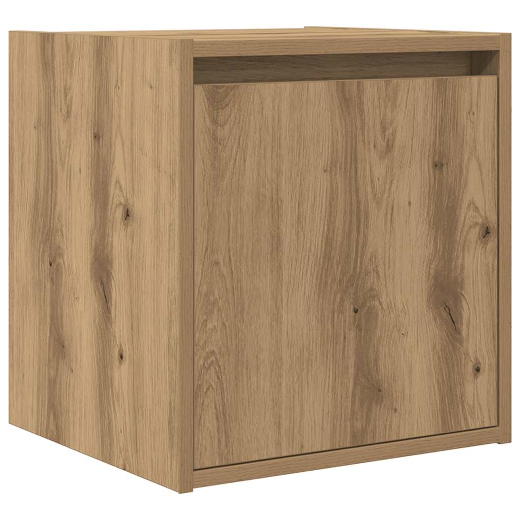 vidaXL Wall-Mounted Bedside Cabinet Artisan Oak 38x34x40 cm