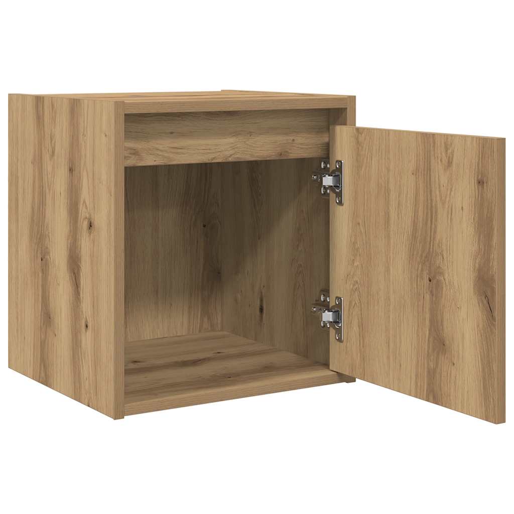 vidaXL Wall-Mounted Bedside Cabinet Artisan Oak 38x34x40 cm