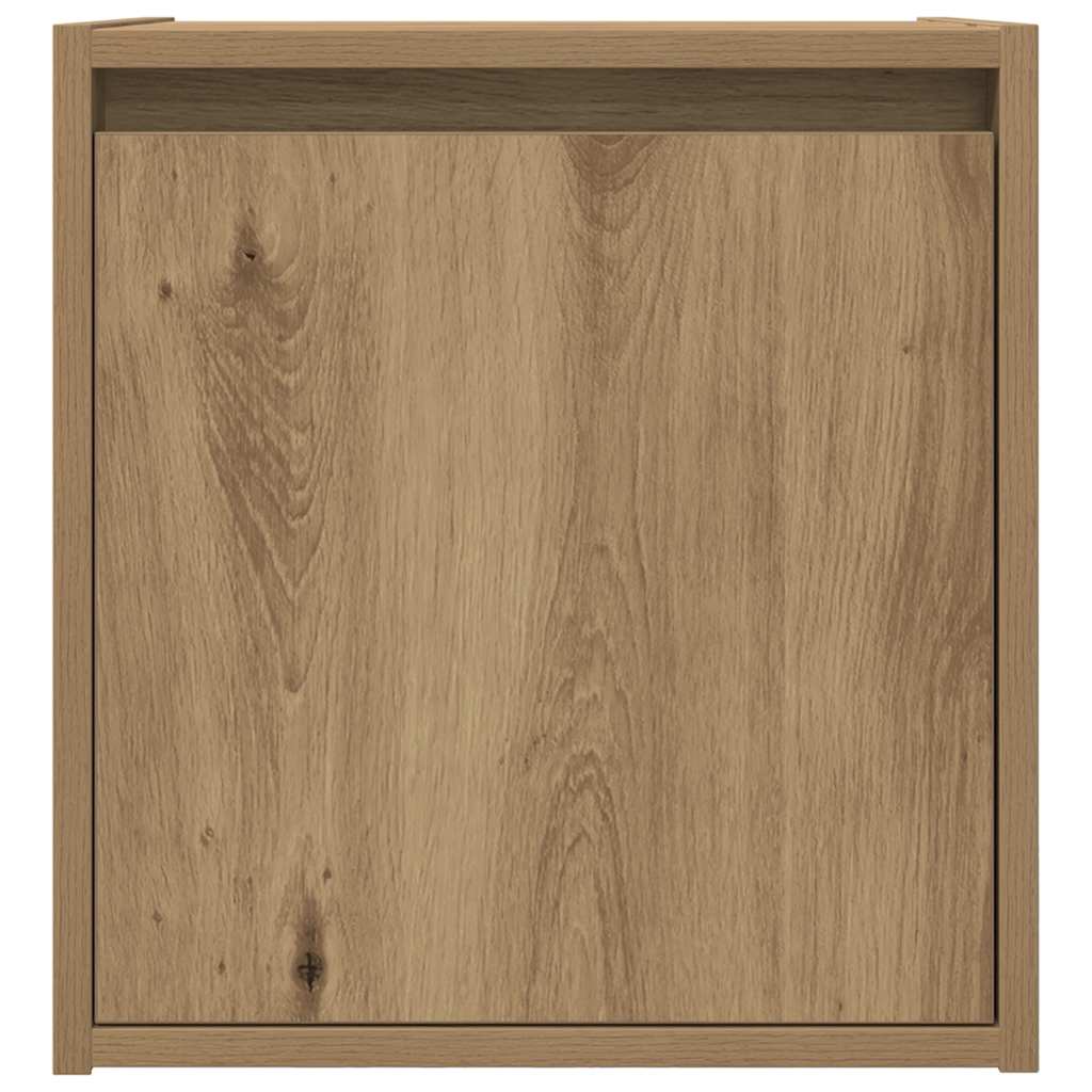 vidaXL Wall-Mounted Bedside Cabinet Artisan Oak 38x34x40 cm