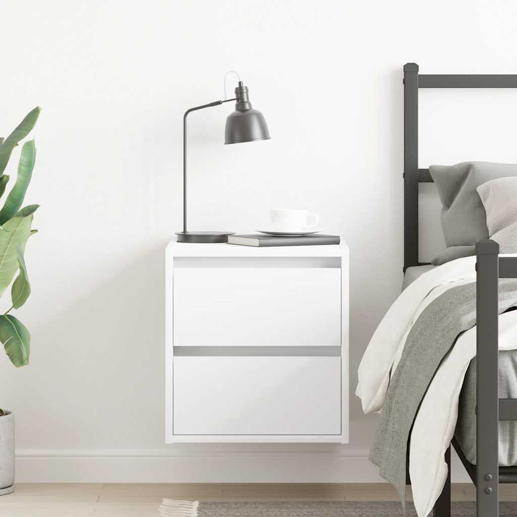 vidaXL Wall-mounted Bedside Cabinet White 38x34x40 cm