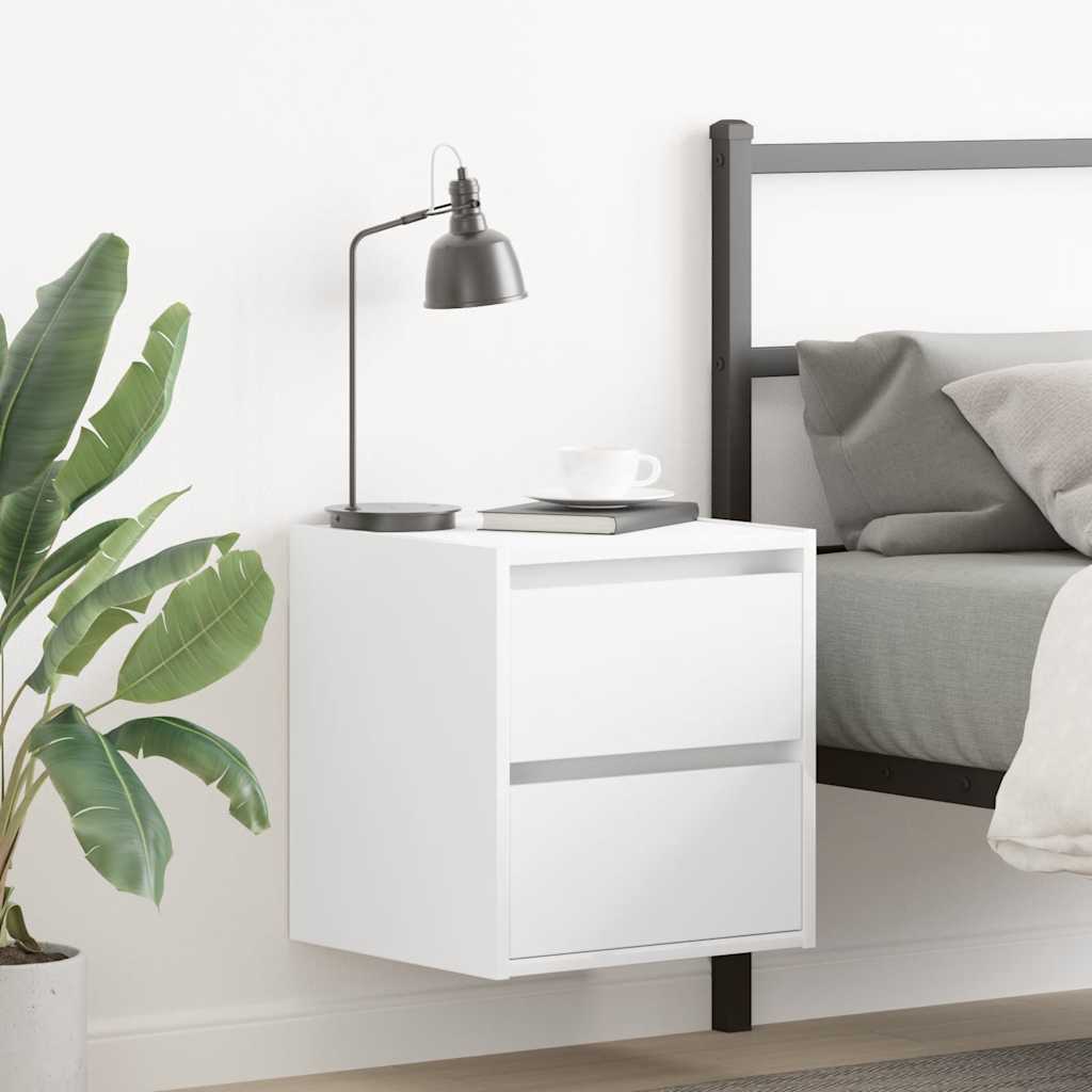 vidaXL Wall-mounted Bedside Cabinet White 38x34x40 cm