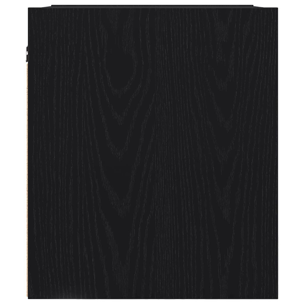 Wall-mounted Bedside Cabinet Black Oak 38x34x40 cm