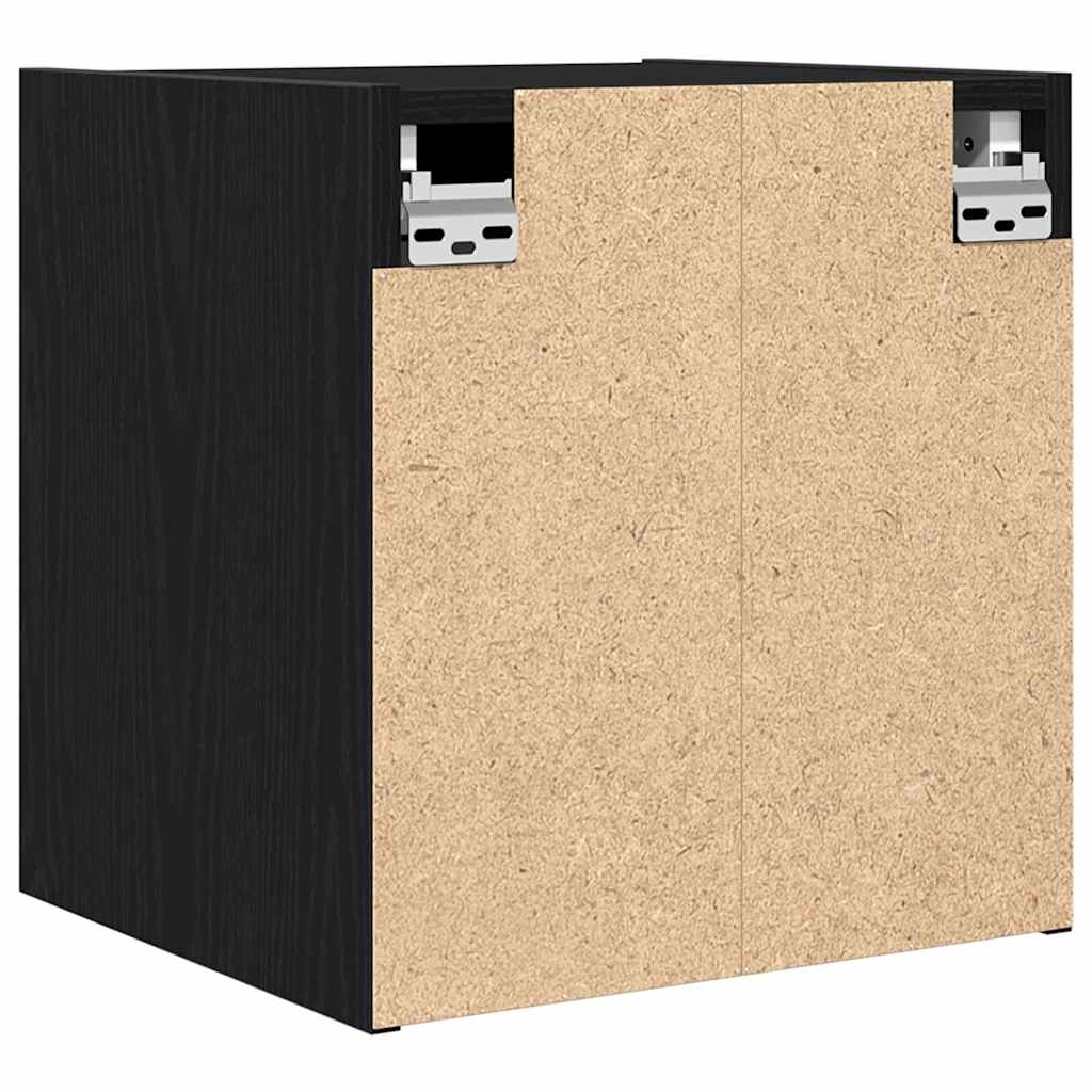 Wall-mounted Bedside Cabinet Black Oak 38x34x40 cm