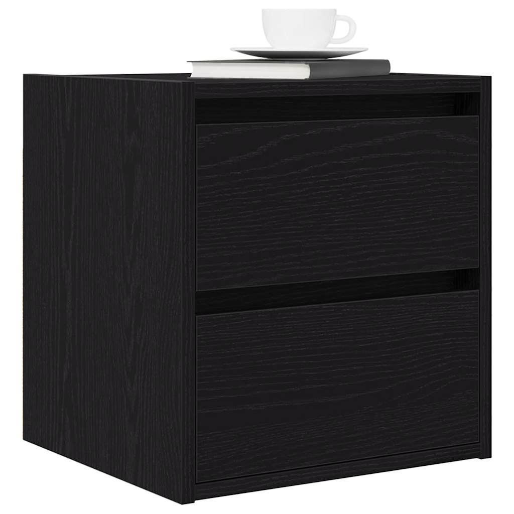 vidaXL Wall-mounted Bedside Cabinets 2 pcs Black Oak 38x34x40 cm