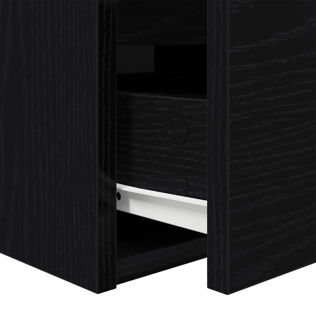 vidaXL Wall-mounted Bedside Cabinets 2 pcs Black Oak 38x34x40 cm