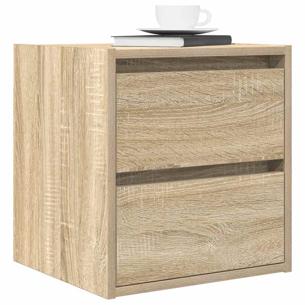 vidaXL Wall-mounted Bedside Cabinet Sonoma Oak 38x34x40 cm