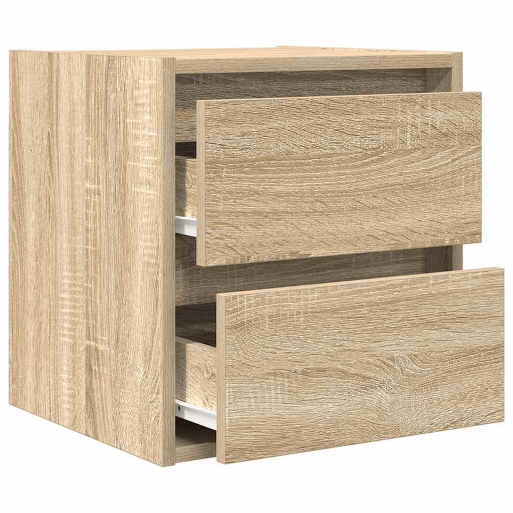 vidaXL Wall-mounted Bedside Cabinet Sonoma Oak 38x34x40 cm
