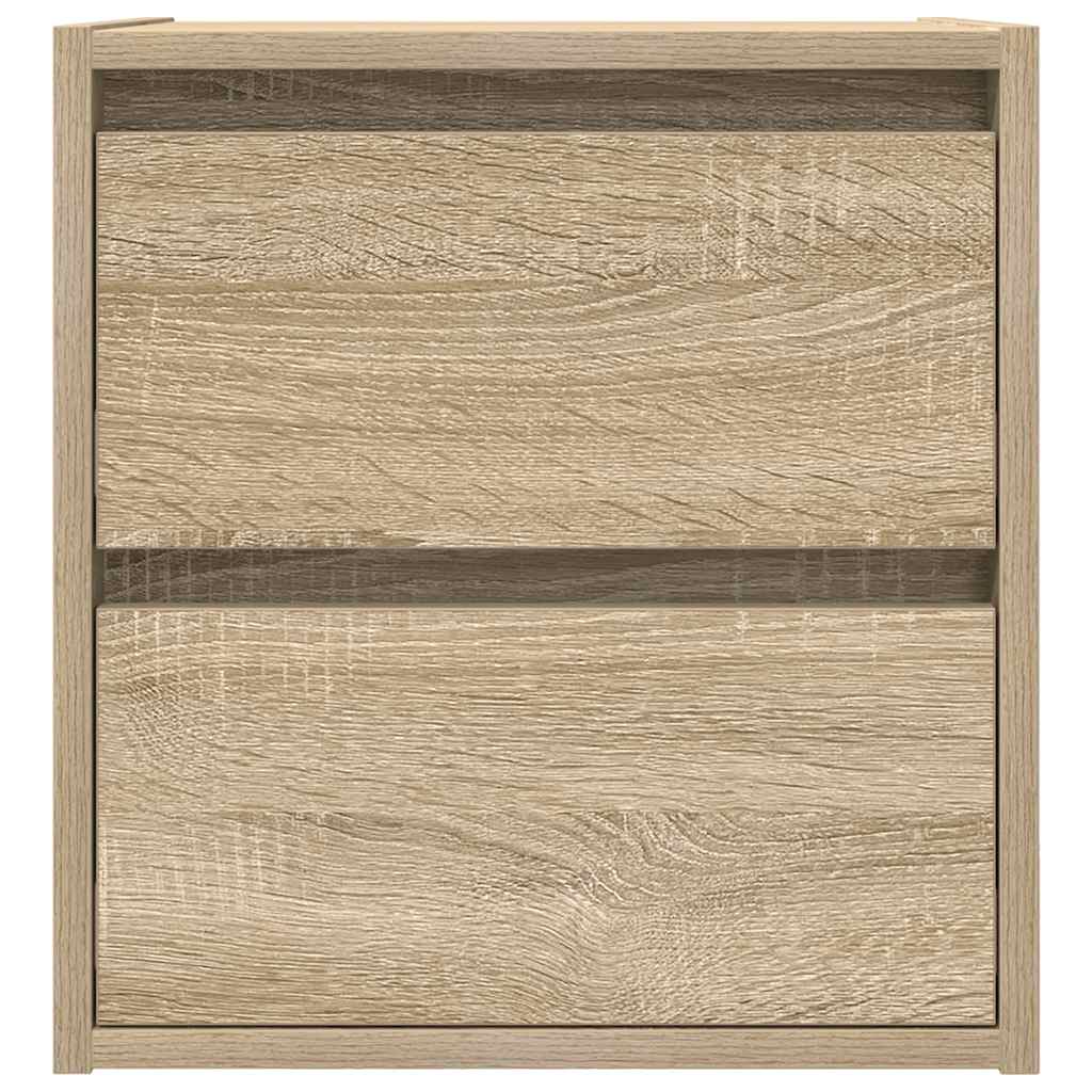 vidaXL Wall-mounted Bedside Cabinet Sonoma Oak 38x34x40 cm