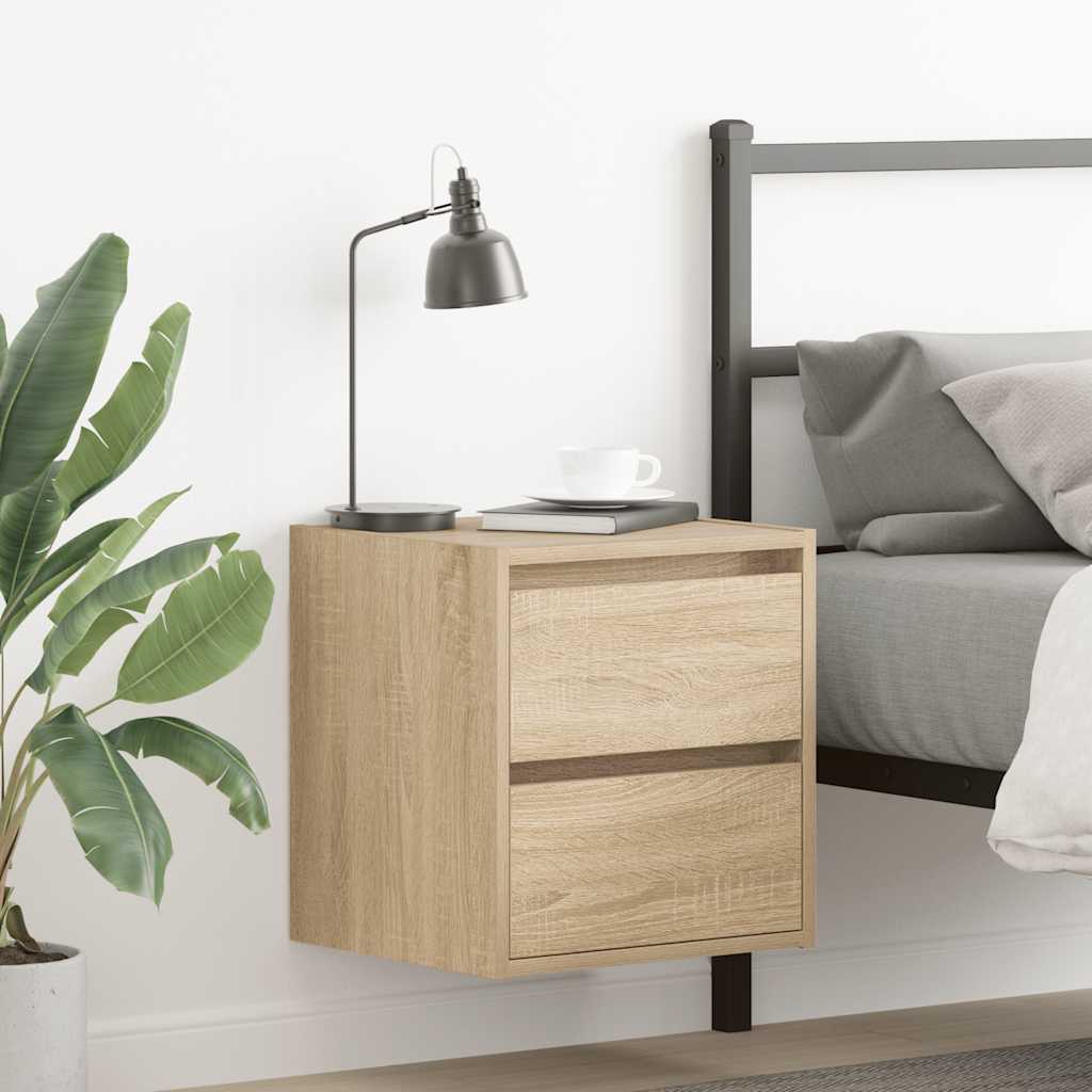 vidaXL Wall-mounted Bedside Cabinet Sonoma Oak 38x34x40 cm