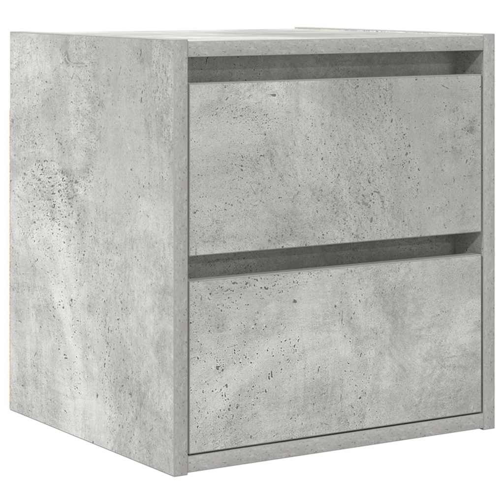 vidaXL Wall-mounted Bedside Cabinet Concrete Grey 38x34x40 cm
