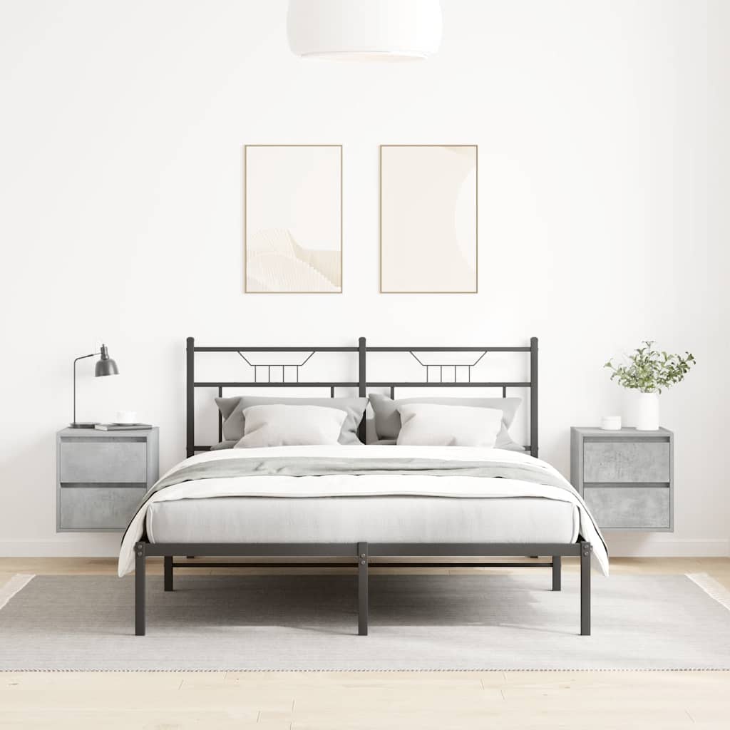 vidaXL Wall-mounted Bedside Cabinets 2 pcs Concrete Grey 38x34x40 cm