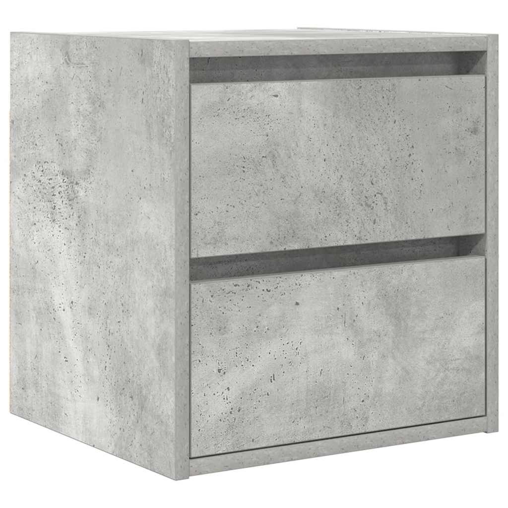 vidaXL Wall-mounted Bedside Cabinets 2 pcs Concrete Grey 38x34x40 cm