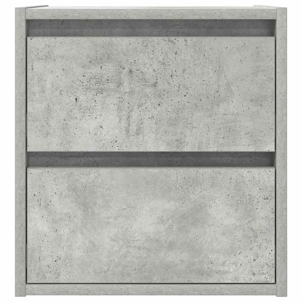vidaXL Wall-mounted Bedside Cabinets 2 pcs Concrete Grey 38x34x40 cm