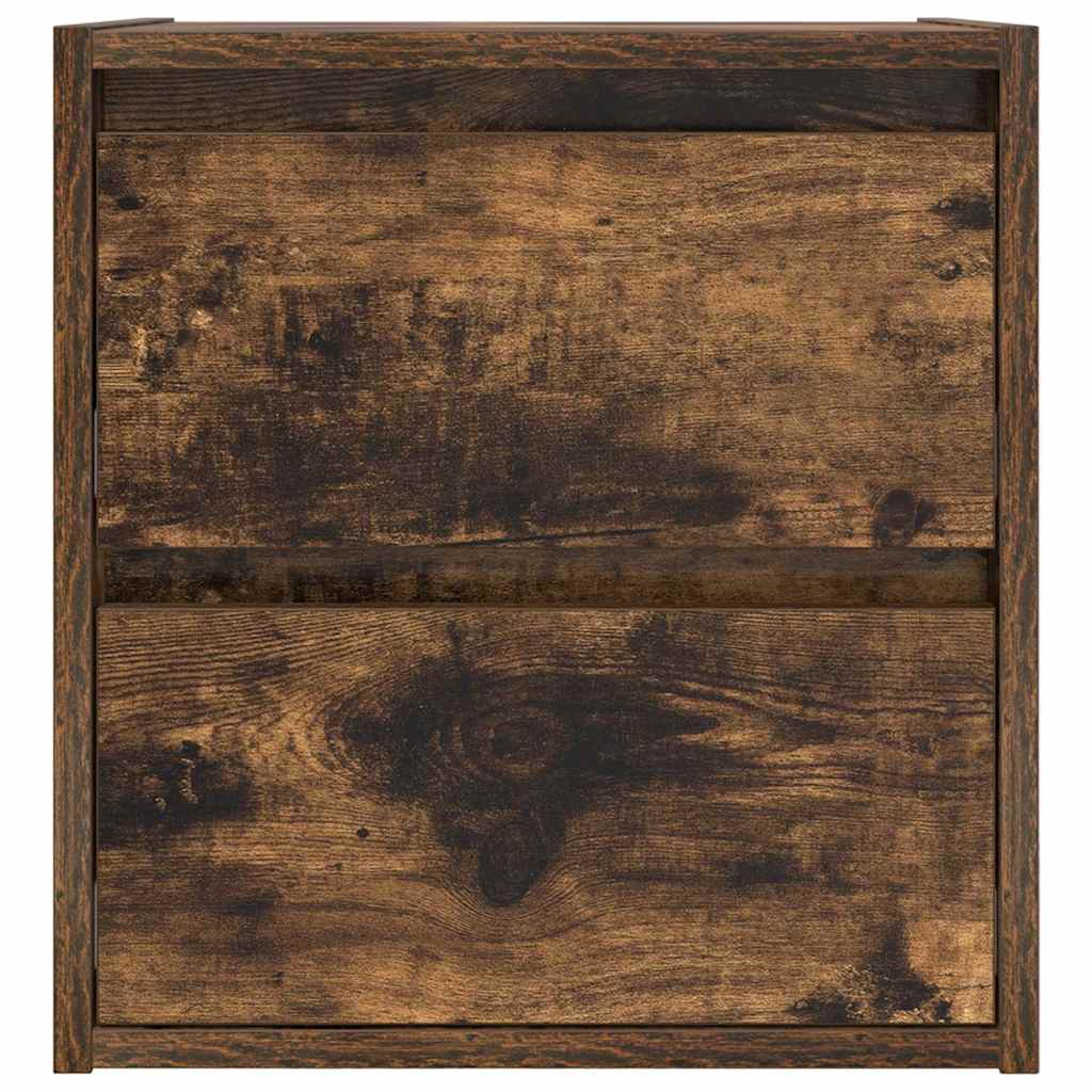 vidaXL Wall-mounted Bedside Cabinet Smoked Oak 38x34x40 cm