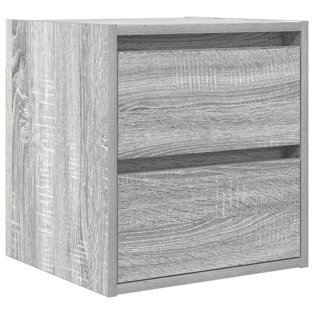 vidaXL Wall-mounted Bedside Cabinet Grey Sonoma 38x34x40 cm