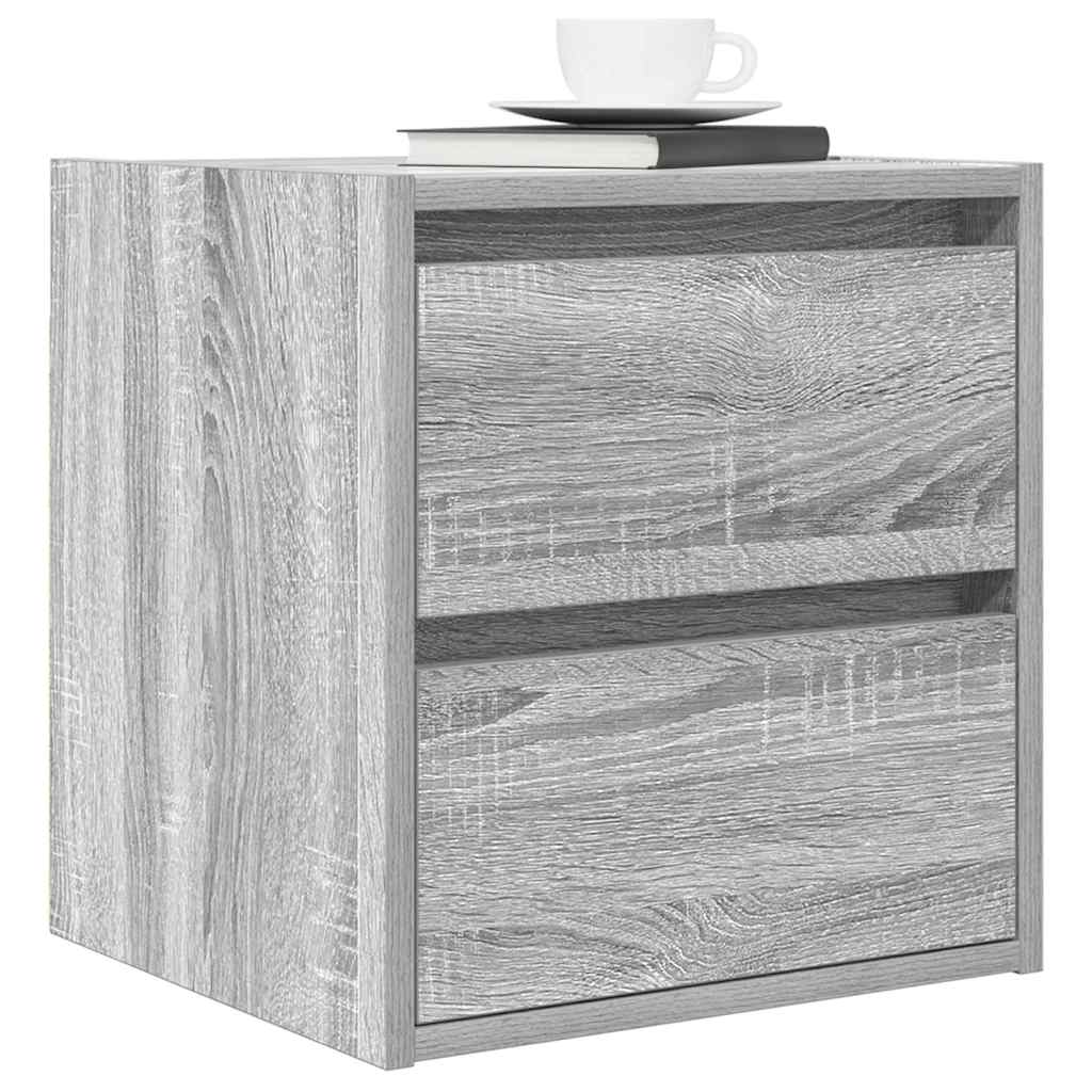 vidaXL Wall-mounted Bedside Cabinet Grey Sonoma 38x34x40 cm