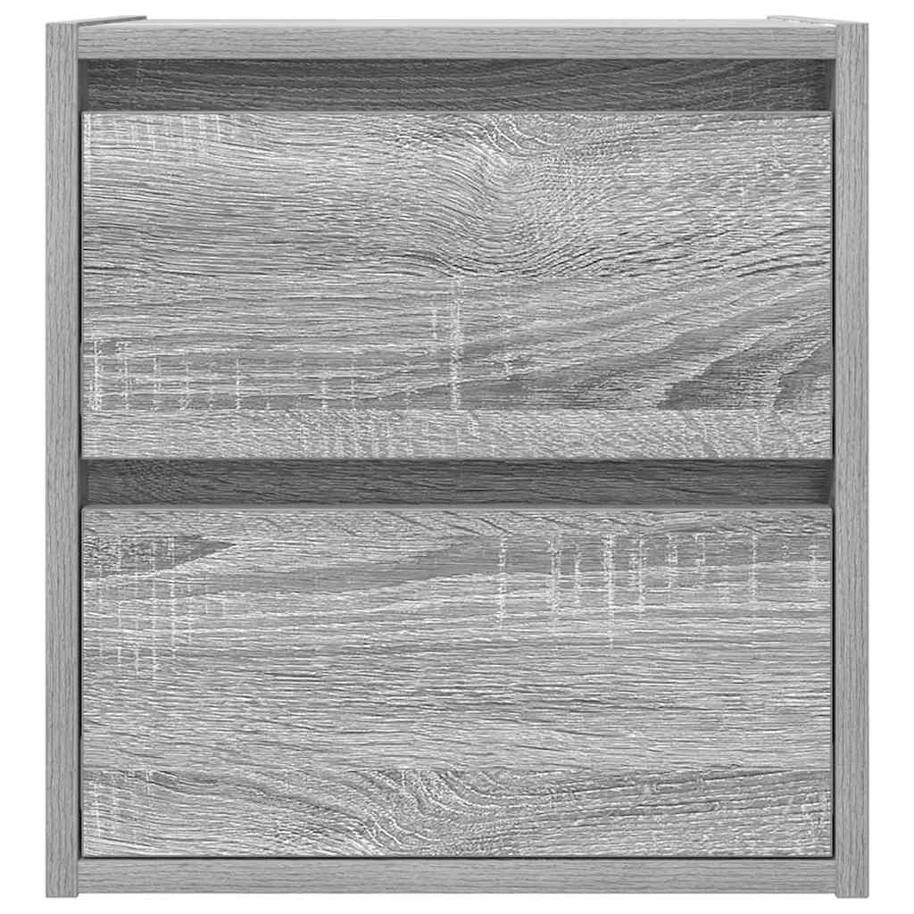 vidaXL Wall-mounted Bedside Cabinet Grey Sonoma 38x34x40 cm