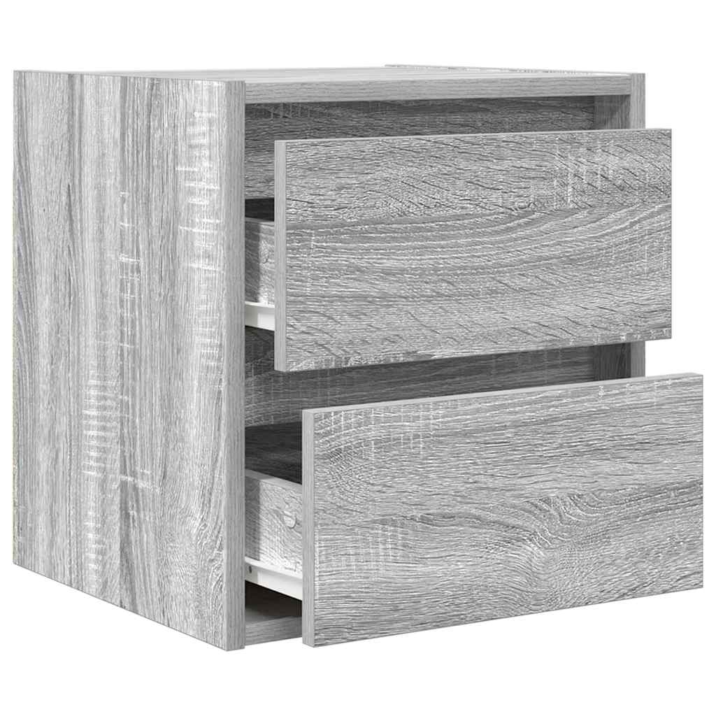 Wall-mounted Bedside Cabinets 2 pcs Grey Sonoma 38x34x40 cm