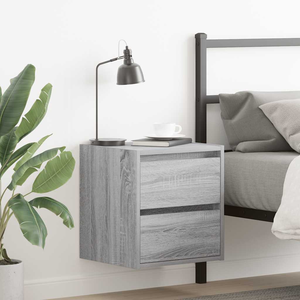 Wall-mounted Bedside Cabinets 2 pcs Grey Sonoma 38x34x40 cm