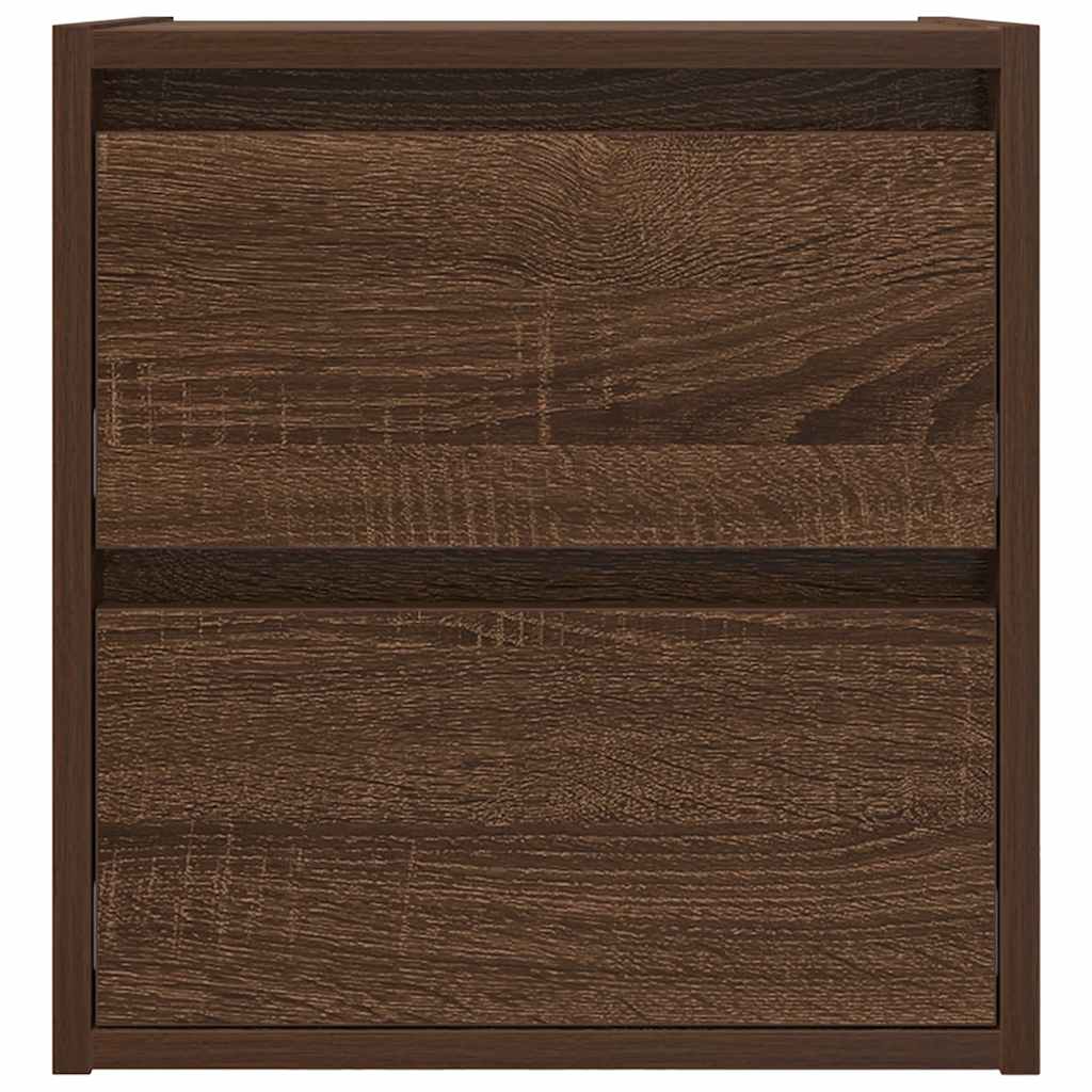 vidaXL Wall-mounted Bedside Cabinet Brown Oak 38x34x40 cm