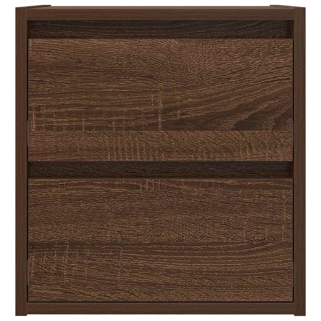 vidaXL Wall-mounted Bedside Cabinets 2 pcs Brown Oak 38x34x40 cm